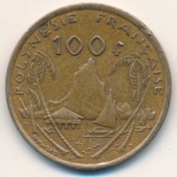 Монета Французская Полинезия 100 франков 2005 год