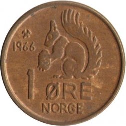 Норвегия 1 эре 1966 год