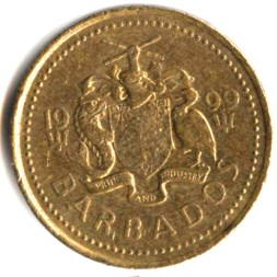 Монета Барбадос 5 центов 1999 год