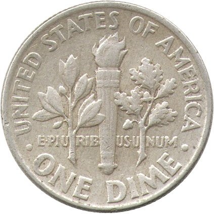 США 1 дайм (10 центов) 1964 год - Франклин Рузвельт (без отметки МД)