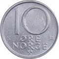 Норвегия 10 эре 1986 год - Король Улаф V