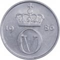 Норвегия 10 эре 1986 год - Король Улаф V