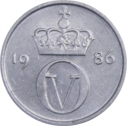 Норвегия 10 эре 1986 год - Король Улаф V