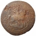 2 копейки 1763 год СПМ (гурт сетчатый) Екатерина II (1762 - 1796) - перечекан - VF