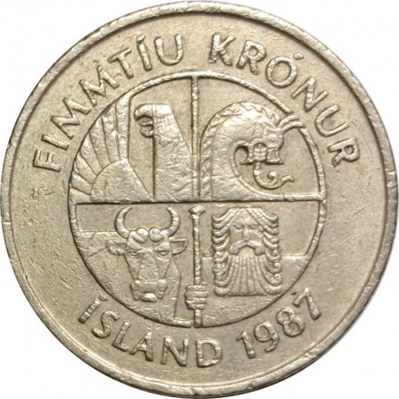 Исландия 50 крон 1987 год - Краб