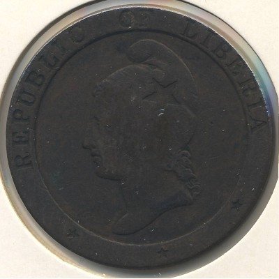 Либерия 2 цента 1862 год