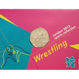 Великобритания 50 пенсов 2011 год - Борьба (в блистере)