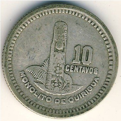 Гватемала 10 сентаво 1952 год