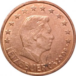 Люксембург 2 евроцента 2008 год