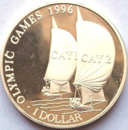Монета Каймановы острова 1 доллар 1996 год