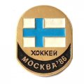 Значок Хоккей. Чемпионат мира по хоккею в Москве 1986 г. Сборная Финляндии