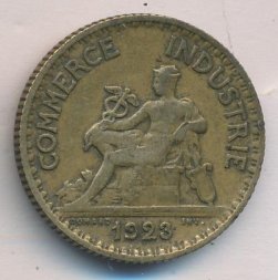 Франция 1 франк 1923 год