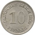 Германия 10 пфеннигов 1909 год (A)