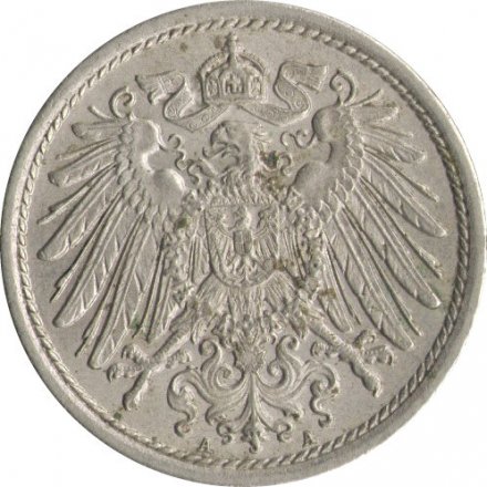 Германия 10 пфеннигов 1909 год (A)