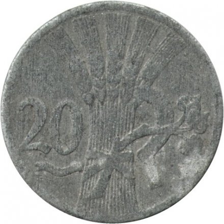 Богемия и Моравия 20 геллеров 1940 год