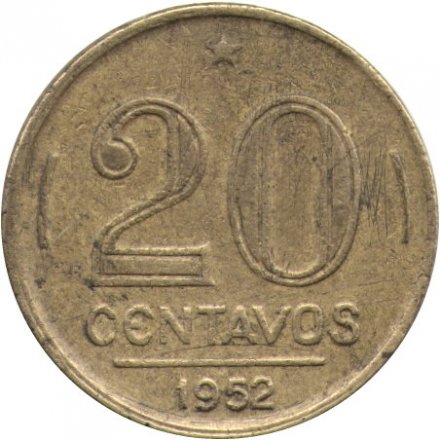 Бразилия 20 сентаво 1952 год