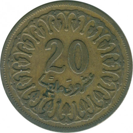 Тунис 20 миллимов 1983 год