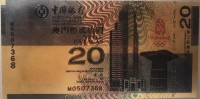Сувенирная банкнота Макао 20 патак 2008 год - Олимпиада в Пекине