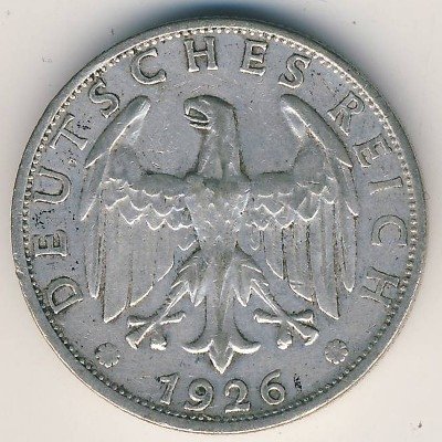 Веймарская республика 2 рейхсмарки 1926 год (G)