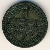 Монета Пруссия 1 грош 1859 год