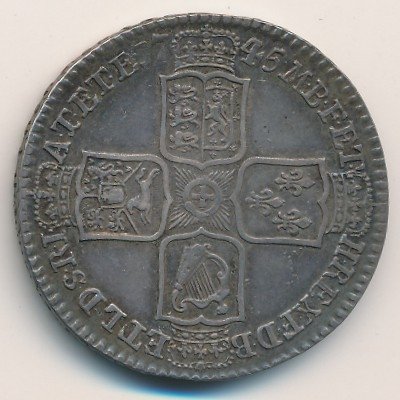 Великобритания 1/2 кроны 1745 год
