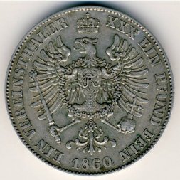 Пруссия 1 талер 1860 год