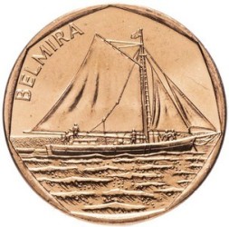 Монета Кабо-Верде 5 эскудо 1994 год - Корабль