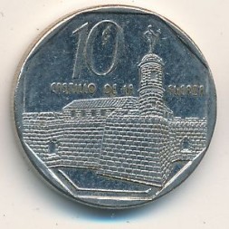 Монета Куба 10 сентаво 1996 год