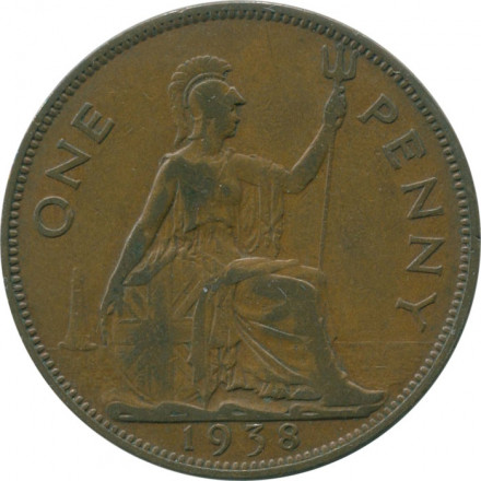 Великобритания 1 пенни 1938 год