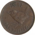 Великобритания 1 фартинг 1941 год - Крапивник