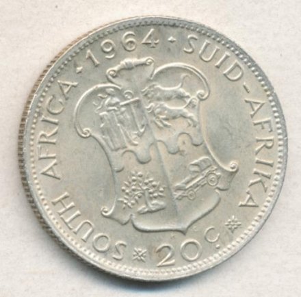 ЮАР 20 центов 1964 год