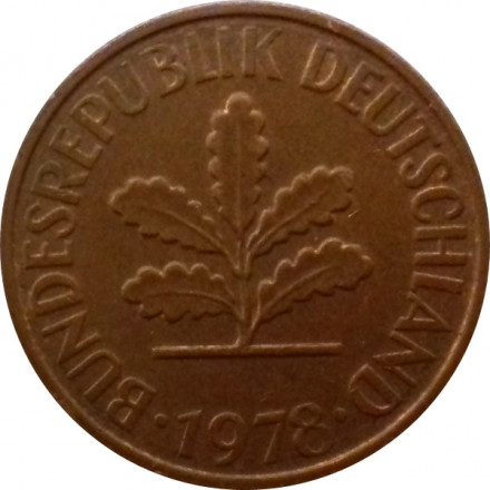 ФРГ 2 пфеннига 1978 год (F)