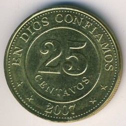 Никарагуа 25 сентаво 2007 год