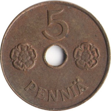 Финляндия 5 пенни 1942 год