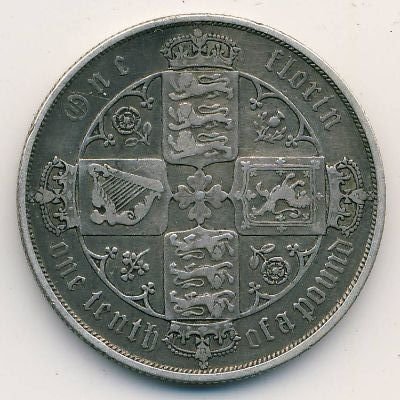 Великобритания 2 шиллинга (1 флорин) 1880 год