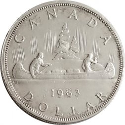 Канада 1 доллар 1963 год - Каноэ