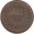 Венгрия 2 филлера 1938 год