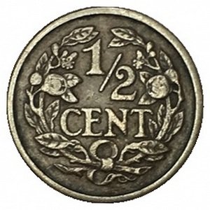 Нидерланды 1/2 цента 1911 год