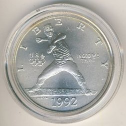 США 1 доллар 1992 год - XXV летние Олимпийские Игры, Барселона 1992. Бейсбол (D)