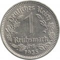 Третий Рейх 1 рейхсмарка 1935 год (A)