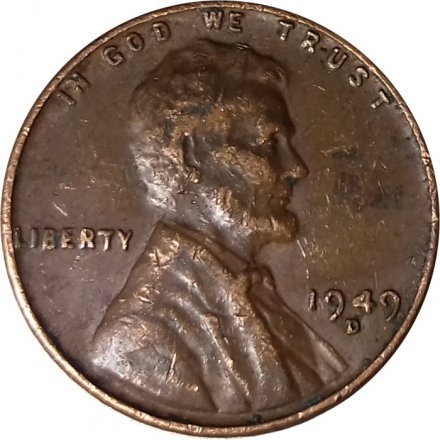 США 1 цент 1949 год - Wheat Penny, Линкольн (D)