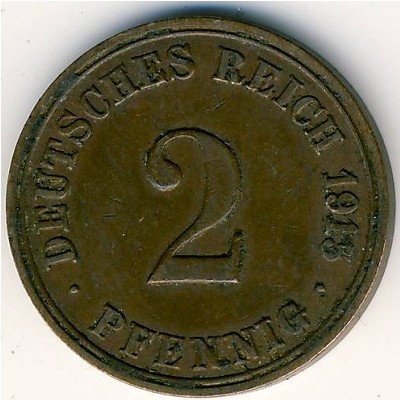 Германия 2 пфеннига 1915 год