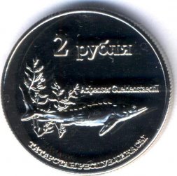 Монетовидный жетон Татарстан 2 рубля 2013 год - Русский осётр