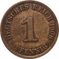 Германия 1 пфенниг 1908 год (A)
