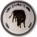 Австралия 1 доллар 2007 год - Год быка (позолоченный бык)