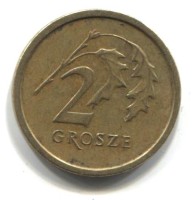 Монета Польша 2 гроша 2015 год