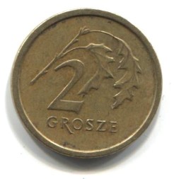 Польша 2 гроша 2015 год