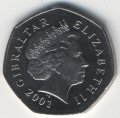 Гибралтар 50 пенсов 2001 год - Дельфины