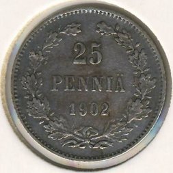 Финляндия 25 пенни 1902 год