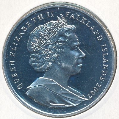 Фолклендские острова 1 крона 2007 год - 150 лет со дня рождения Роберта Баден-Пауэлла (серебро)